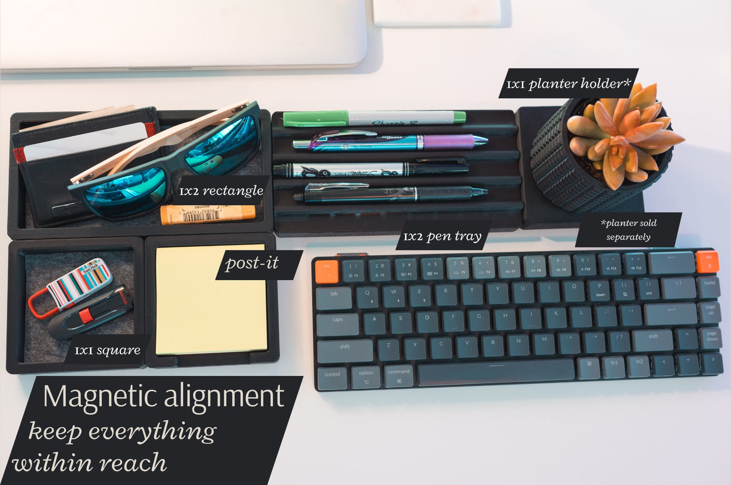 Customizable MagSquares Starter Set β Mix & Match Magnetic Squares for Desk Organizing, Decorating, Gifting