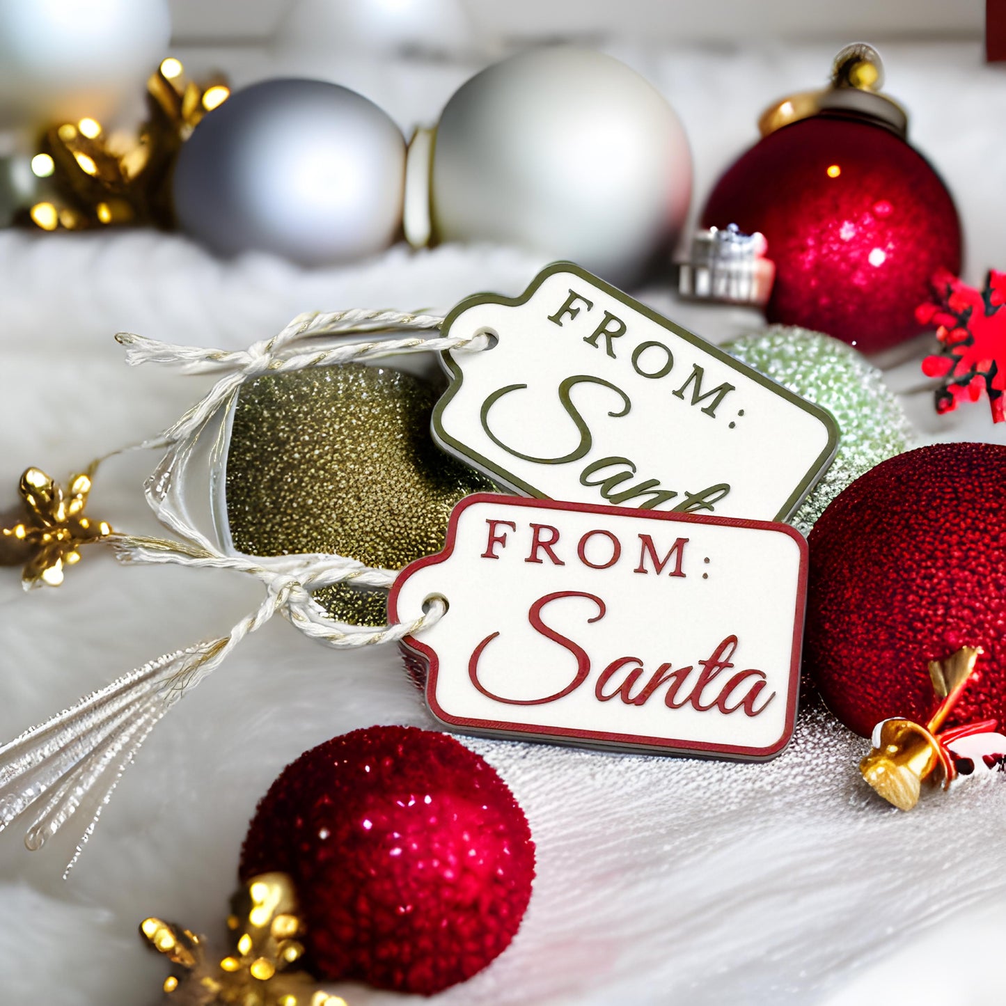 Gift Tag "From: Santa" Christmas Gift Tag Ornament