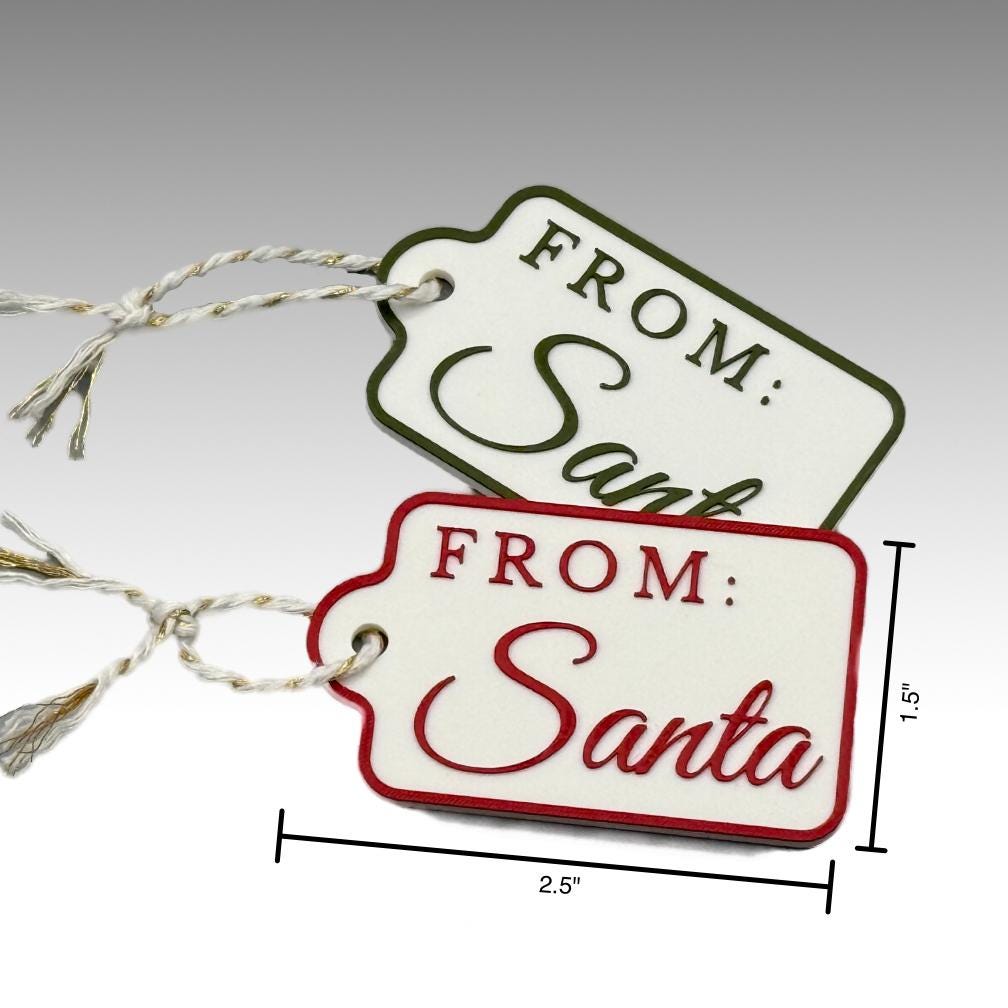 Gift Tag "From: Santa" Christmas Gift Tag Ornament