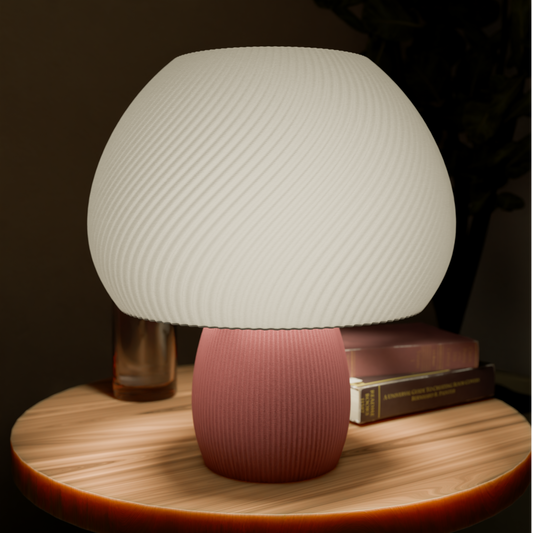 Rippled Mushroom Twisted Lamp – 3D Printed LED Table Light